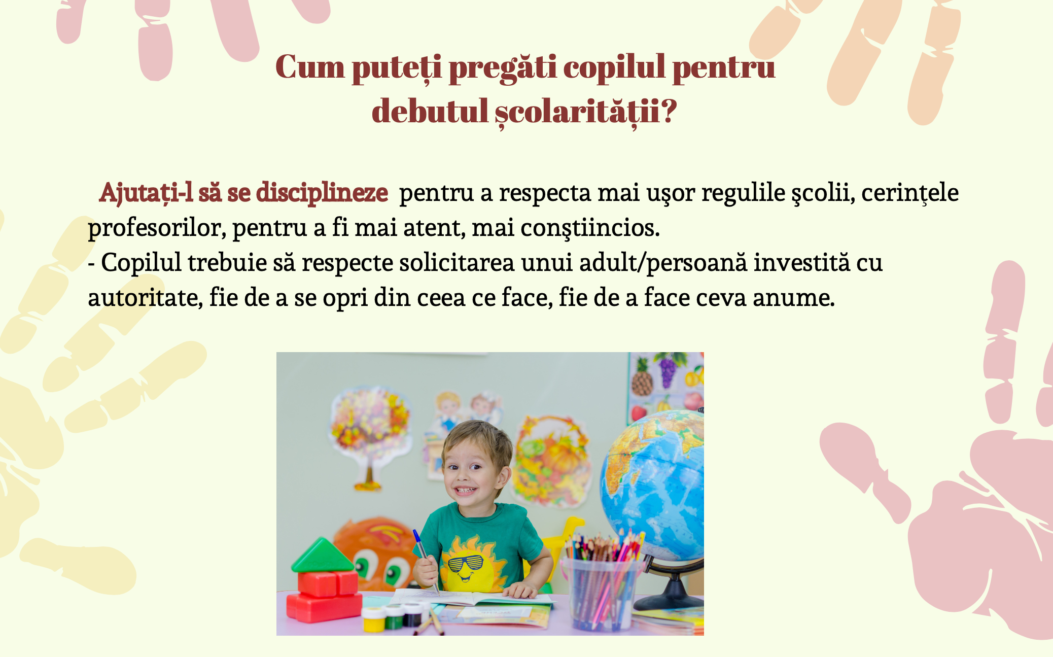 Adaptarea copilului la clasa pregătitoare 2026 -Ghid pentru părinți, CJRAE Iași: Nu-l scutiţi mereu, spunând că este prea mic, nu se pricepe. În timp, va crede că nu poate face nimic